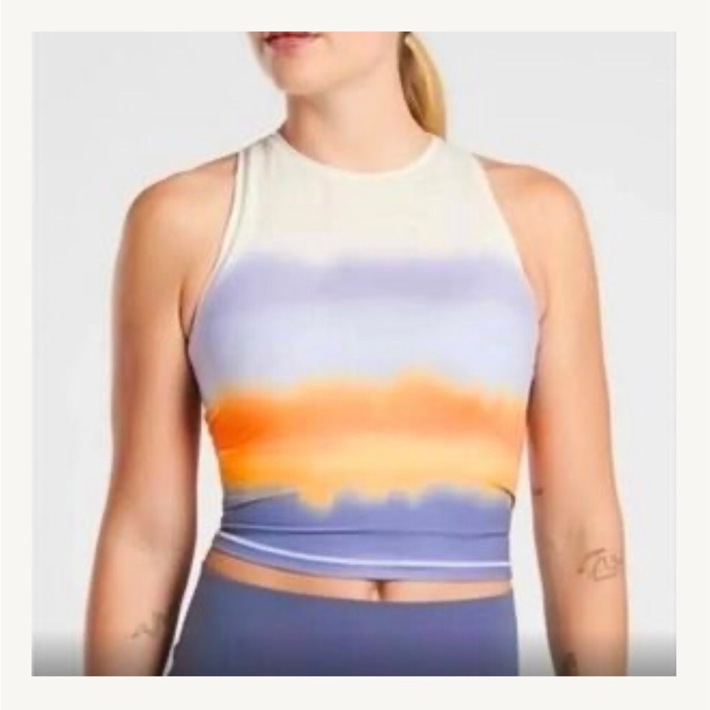 Athleta Shanti Crop Watercolor Workout Tank Top. Size 1X